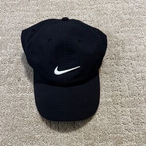Nike Black Baseball Cap with White Swoosh - Men’s Casual Hat